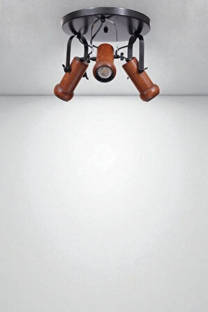 PASCAL 3 LÜ TEPSİLİ CEVİZ PLAFONYER AVİZE