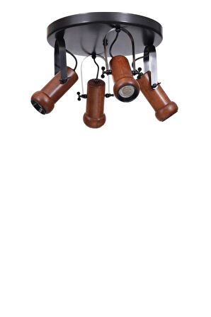 PASCAL 4 LÜ TEPSİLİ CEVİZ PLAFONYER AVİZE