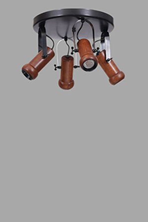 PASCAL 4 LÜ TEPSİLİ CEVİZ PLAFONYER AVİZE