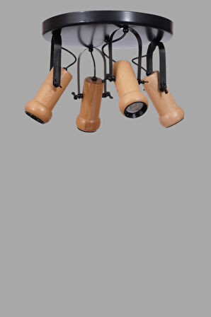 PASCAL 4 LÜ TEPSİLİ NATUREL PLAFONYER AVİZE