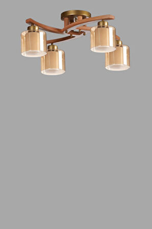 WESTON 4 LÜ NATUREL ÇİFT CAMLI PLOFONYER AVİZE
