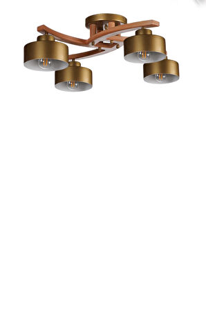 WESTON 4 LÜ NATUREL METAL BAŞLIKLI PLOFONYER AVİZE