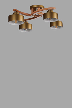 WESTON 4 LÜ NATUREL METAL BAŞLIKLI PLOFONYER AVİZE