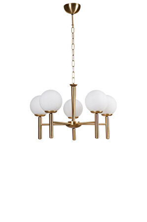 LUKE 5 Lİ ESKİTME BEYAZ CAMLI AVİZE