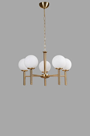 LUKE 5 Lİ ESKİTME BEYAZ CAMLI AVİZE