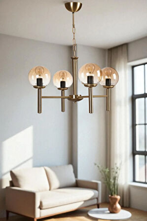 LUKE 4 LÜ ESKİTME BAL CAMLI AVİZE