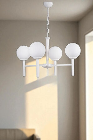 LUKE 4 LÜ BEYAZ CAMLI AVİZE