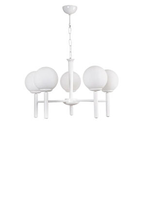 LUKE 5 Lİ BEYAZ CAMLI AVİZE