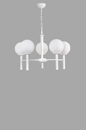 LUKE 5 Lİ BEYAZ CAMLI AVİZE