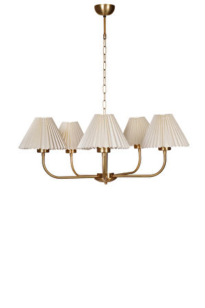 APOLLO 5 Lİ ESKİTME PİLELİ KREM ABAJURLU AVİZE