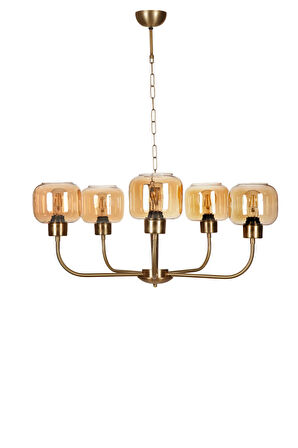 APOLLO 5 Lİ ESKİTME BAL CAMLI AVİZE