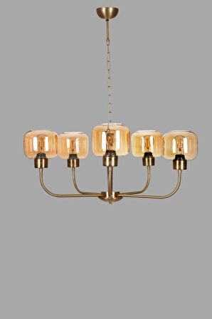 APOLLO 5 Lİ ESKİTME BAL CAMLI AVİZE