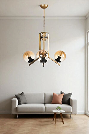 YENİ RUBY 3 LÜ ESKİTME BEYAZ CAMLI AVİZE