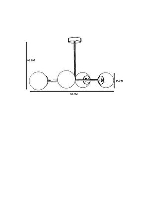 YENİ FAVORİ 4 LÜ GRİ BEYAZ CAMLI AVİZE