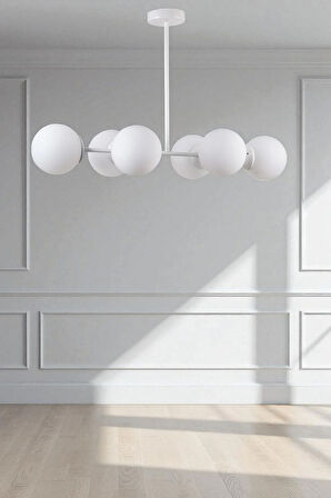 YENİ FAVORİ 6 LI BEYAZ CAMLI AVİZE