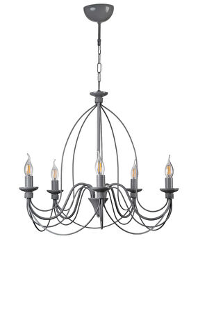 BERFİN 5 Lİ GRİ RUSTİK AVİZE