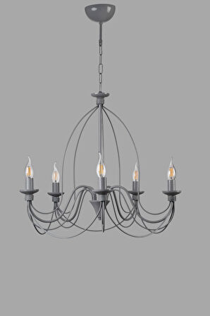 BERFİN 5 Lİ GRİ RUSTİK AVİZE