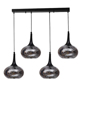 ZARA 4 LÜ SIRALI SİYAH FÜME CAMLI SARKIT