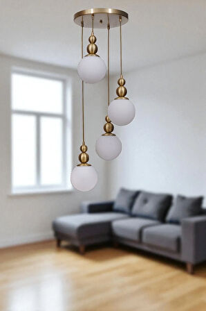 YAREN 4 LÜ TEPSİLİ ESKİTME BEYAZ CAMLI SARKIT