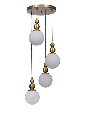 YAREN 4 LÜ TEPSİLİ ESKİTME BEYAZ CAMLI SARKIT