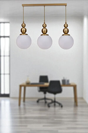 YAREN 3 LÜ SIRALI ESKİTME BEYAZ CAMLI SARKIT