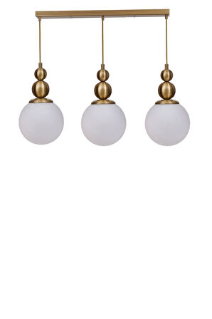 YAREN 3 LÜ SIRALI ESKİTME BEYAZ CAMLI SARKIT