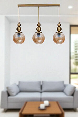 YAREN 3 LÜ SIRALI ESKİTME BAL CAMLI SARKIT