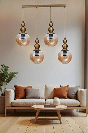 YAREN 4 LÜ SIRALI ESKİTME BAL CAMLI SARKIT