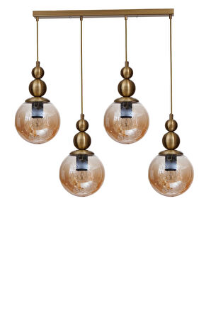 YAREN 4 LÜ SIRALI ESKİTME BAL CAMLI SARKIT