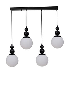 YAREN 4 LÜ SIRALI SİYAH BEYAZ CAMLI SARKIT