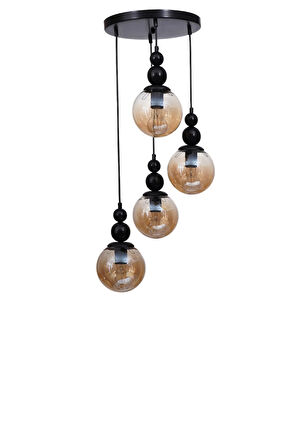 YAREN 4 LÜ TEPSİLİ SİYAH BAL CAMLI SARKIT