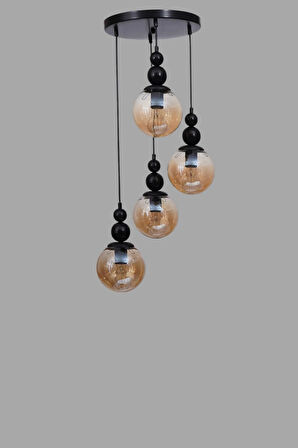 YAREN 4 LÜ TEPSİLİ SİYAH BAL CAMLI SARKIT