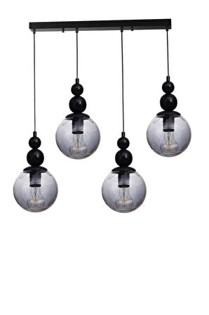 YAREN 4 LÜ SIRALI SİYAH FÜME CAMLI SARKIT