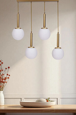 SEZGİ 4 LÜ SIRALI ESKİTME BEYAZ CAMLI SARKIT