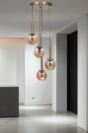 SEZGİ 4 LÜ TEPSİLİ ESKİTME BAL CAMLI SARKIT