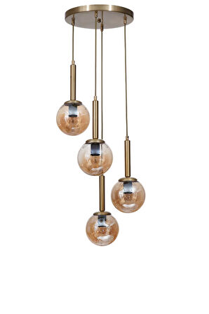 SEZGİ 4 LÜ TEPSİLİ ESKİTME BAL CAMLI SARKIT