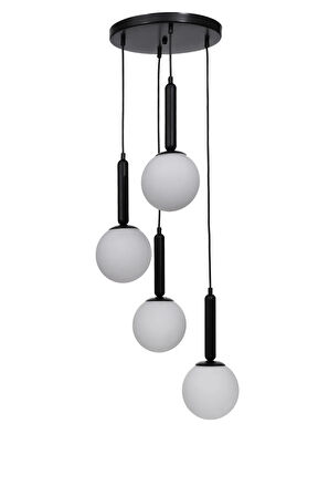 SEZGİ 4 LÜ TEPSİLİ SİYAH BEYAZ CAMLI SARKIT