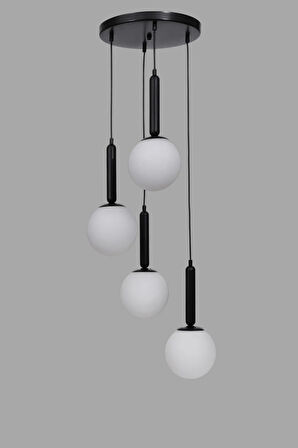 SEZGİ 4 LÜ TEPSİLİ SİYAH BEYAZ CAMLI SARKIT