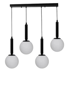 SEZGİ 4 LÜ SIRALI SİYAH BEYAZ CAMLI SARKIT