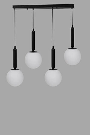 SEZGİ 4 LÜ SIRALI SİYAH BEYAZ CAMLI SARKIT