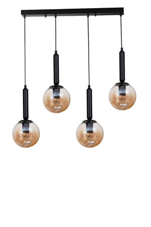 SEZGİ 4 LÜ SIRALI SİYAH BAL CAMLI SARKIT