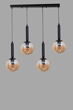 SEZGİ 4 LÜ SIRALI SİYAH BAL CAMLI SARKIT