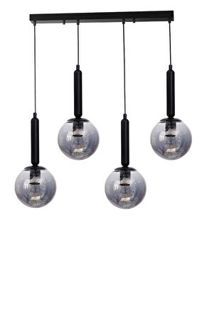 SEZGİ 4 LÜ SIRALI SİYAH FÜME CAMLI SARKIT