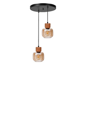 LİDYA 2 Lİ TEPSİLİ SİYAH BAL CAMLI SARKIT