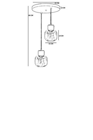 LİDYA 2 Lİ TEPSİLİ SİYAH BAL CAMLI SARKIT