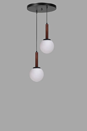 IŞIL 2 Lİ TEPSİLİ CEVİZ BEYAZ CAMLI SARKIT