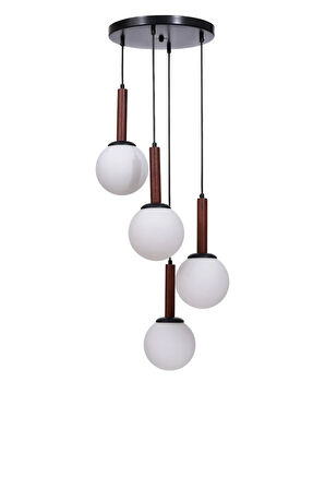 IŞIL 4 LÜ TEPSİLİ CEVİZ BEYAZ CAMLI SARKIT