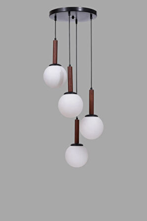 IŞIL 4 LÜ TEPSİLİ CEVİZ BEYAZ CAMLI SARKIT