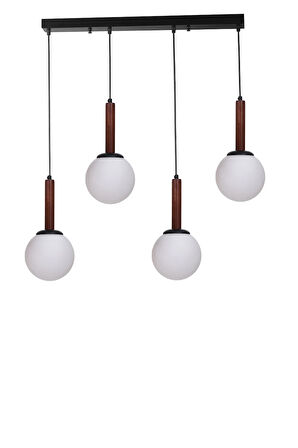 IŞIL 4 LÜ SIRALI CEVİZ BEYAZ CAMLI SARKIT