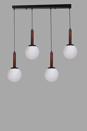 IŞIL 4 LÜ SIRALI CEVİZ BEYAZ CAMLI SARKIT